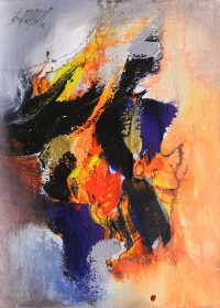 S. M. Naqvi, 10 x 14 Inch, Acrylic on Canvas, Abstract Painting, AC-SMN-077
